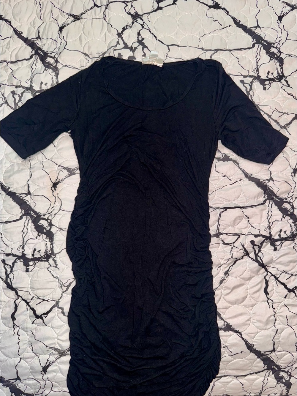 Motherhood Black Ruched Scoop Neck Maternity Tunic
